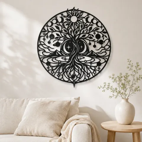 Constellation Tree Metal Wall Art | Botanical Metal Wall Decor