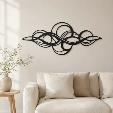 Calm Horizontal Rhythm Metal Wall Art | Modern Abstract Metal Decor