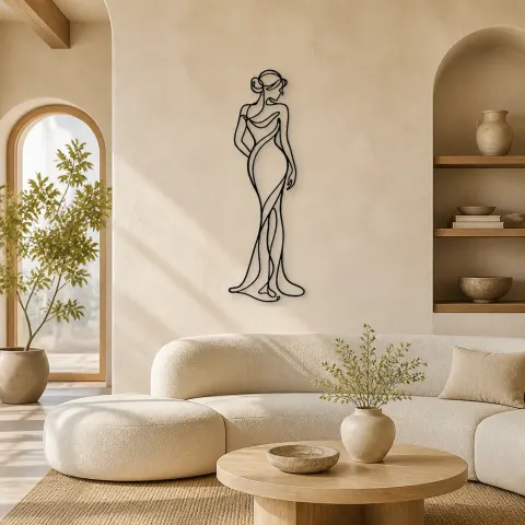 Décoration murale en métal "Standing Contrapposto" | Décor mural féminin