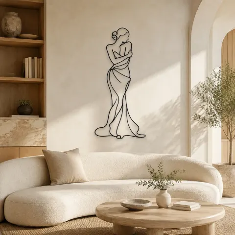 Pose de torse enveloppé | Décoration murale en métal