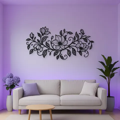 Endless Floral Vine Metal Wall Art | Botanical Metal Wall Decor alternative Ansicht