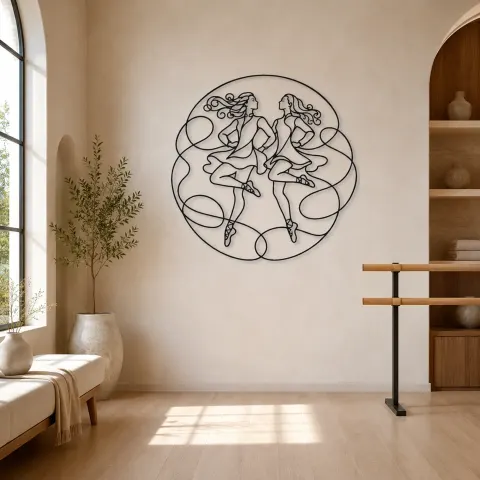 Décoration murale en métal Danse irlandaise | Décor mural silhouette de danse