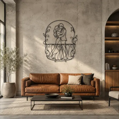 Vue alternative de Décoration murale en métal Étreinte sur Balcon | Décor Romantique