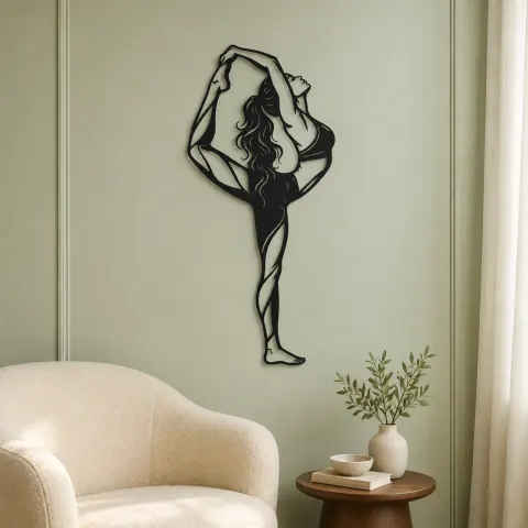 Vue alternative de Standing Backbend Metal Wall Art | Movement Silhouette Decor