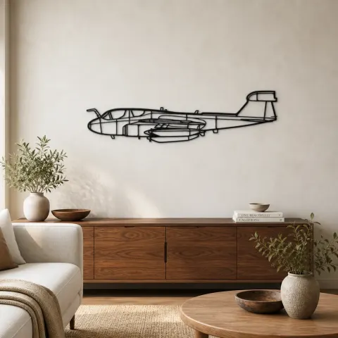 Silhouette en métal d'avion EA-6B Prowler, décoration murale en métal, décoration aéronautique, cadeau pour aviateurs