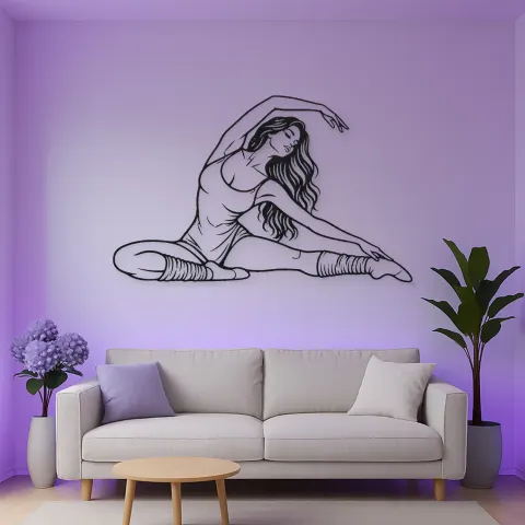 Vista alternativa de Floor Stretch Muse Metal Wall Art | Movement Silhouette Decor