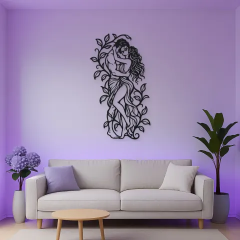 Vista alternativa de Garden Embrace Metal Wall Art | Romantic Couple Decor
