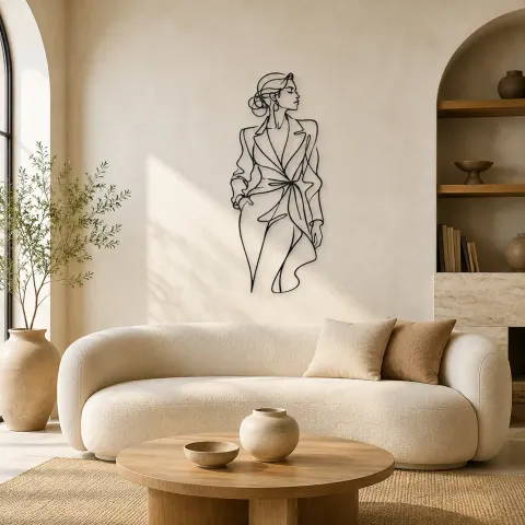 Décoration murale en métal Profil Éditorial Mode | Décor mural Figure de Mode