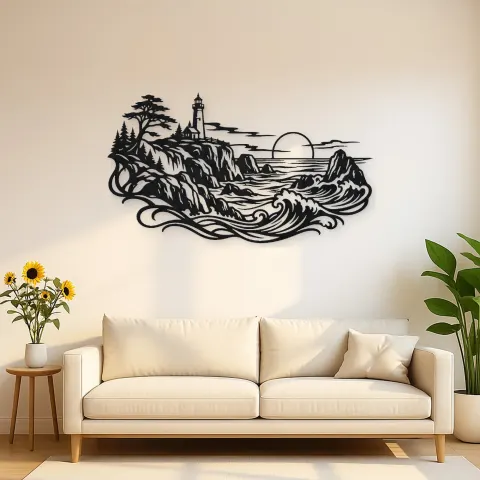 Rocky Coastal Cliffs Metal Wall Art | Coastal and Nautical Wall Decor
