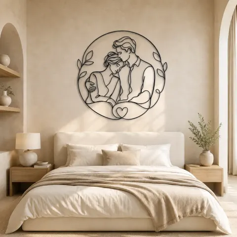 Vue alternative de Décoration murale en métal Amoureux Repos d'Épaule | Décor Romantique