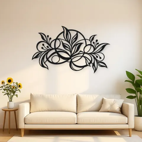 Botanical Abstract Fusion Metal Wall Art | Modern Abstract Metal Decor
