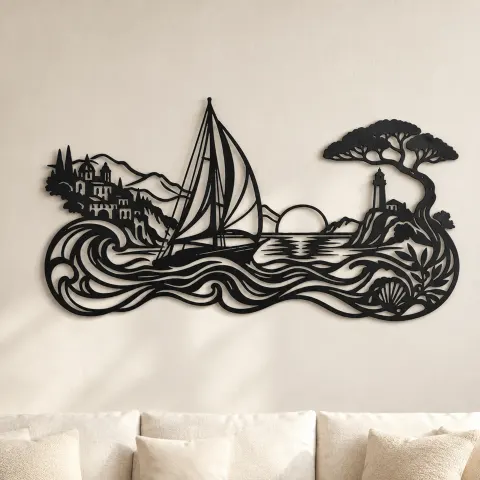 Mediterranean Sail Metal Wall Art | Coastal and Nautical Wall Decor