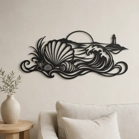 Shell and Tide Metal Wall Art | Coastal and Nautical Wall Decor