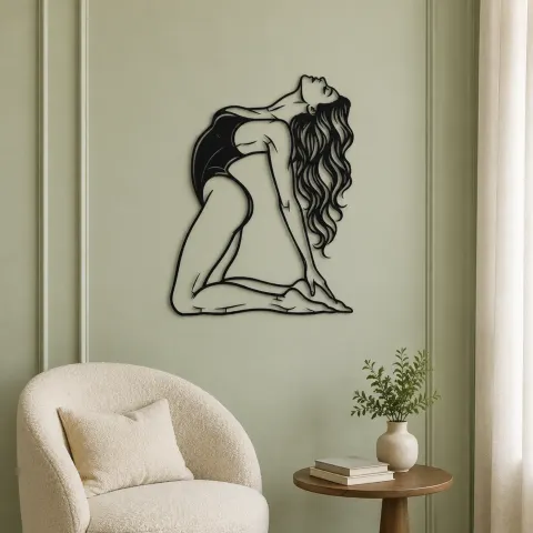 Vue alternative de Arched Back Pose Metal Wall Art | Movement Silhouette Decor