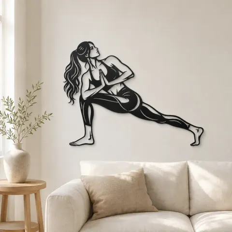 Twisted Lunge Metal Wall Art | Movement Silhouette Decor