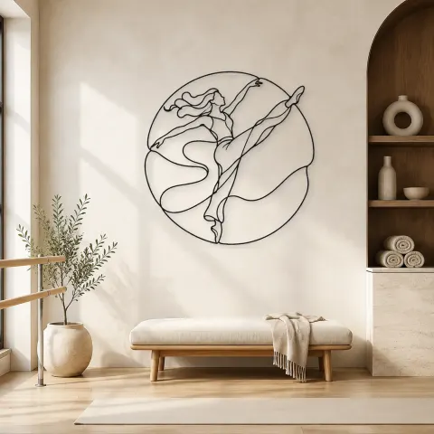 Décoration murale en métal Jazz Dance Kick | Décor mural silhouette de danse