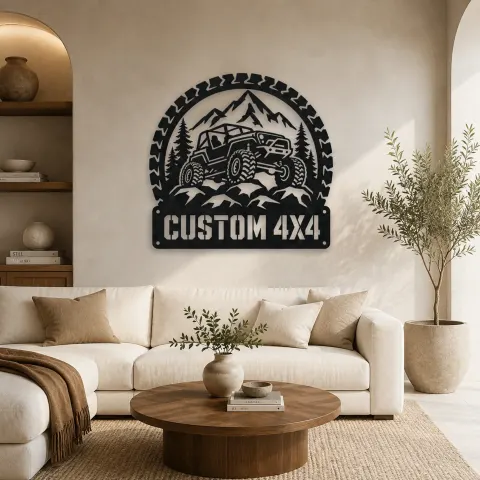 Vue alternative de Décoration murale en métal personnalisée de véhicule tout terrain 4x4