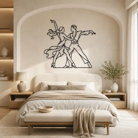 Cha Cha Pose Metall-Wandkunst | Paar Tanz Wanddeko alternative Ansicht