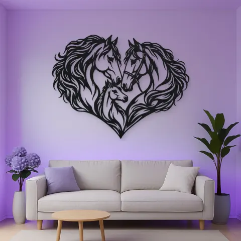 Horse Heart Profiles Metal Wall Art | Equestrian Wall Decor alternative Ansicht