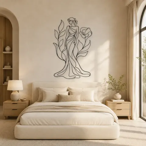 Vue alternative de Décoration murale en métal Muse de Robe Botanique | Décor mural Femme Botanique