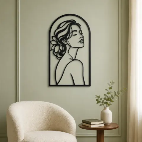 Vue alternative de Beauty in Arch Metal Wall Art | Minimalist Woman Line Art