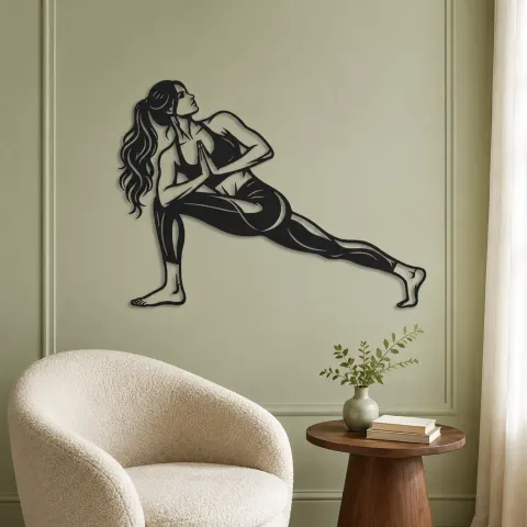 Vue alternative de Twisted Lunge Metal Wall Art | Movement Silhouette Decor