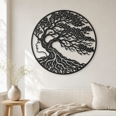 Windblown Tree Metal Wall Art | Botanical Metal Wall Decor