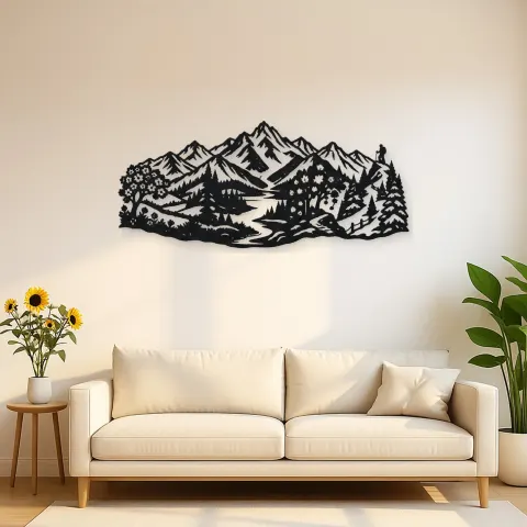 Four Seasons Peaks Metal Wall Art | Modern Abstract Metal Decor