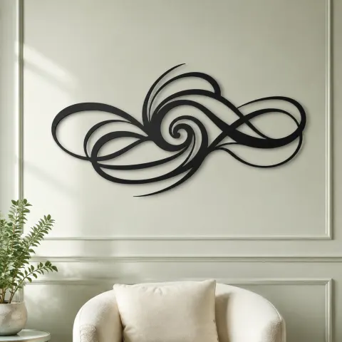 Vue alternative de Minimal Spiral Motion Metal Wall Art | Modern Abstract Metal Decor
