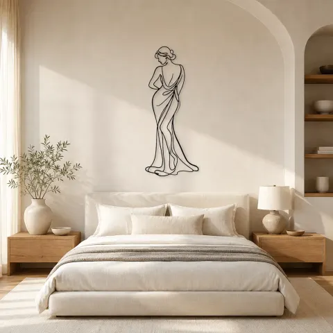 Vue alternative de Décoration murale en métal "Modèle de Twist Doux" | Décor mural figure de mode