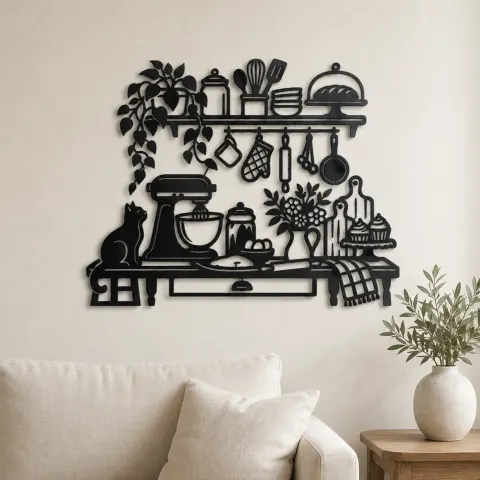 Baker Kitchen Line Metal Wall Art | Cozy Home Metal Decor