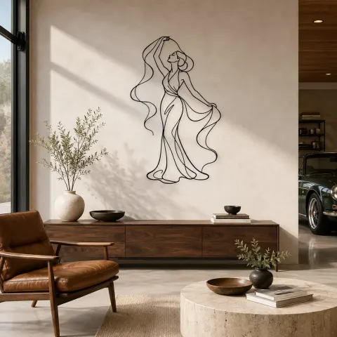 Décoration murale en métal "Muse Écharpe" | Décor Murale Figure de Mode