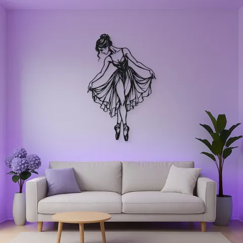 Vue alternative de Ballet Reverence Metal Wall Art | Movement Silhouette Decor