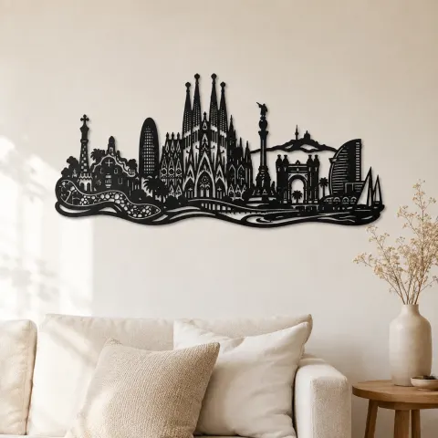 Barcelona Architecture Metal Wall Art | Travel and City Wall Decor