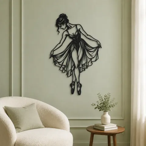 Vue alternative de Ballet Reverence Metal Wall Art | Movement Silhouette Decor