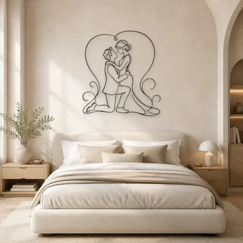 Vue alternative de Décoration murale en métal Couple à Genoux | Décor Romantique