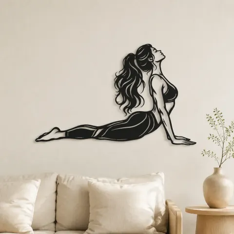 Cobra Pose Flow Metal Wall Art | Movement Silhouette Decor