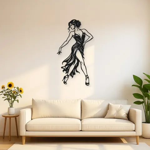 Tango Solo Figure Metal Wall Art | Movement Silhouette Decor