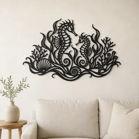 Seahorse Garden Metal Wall Art | Coastal and Nautical Wall Decor