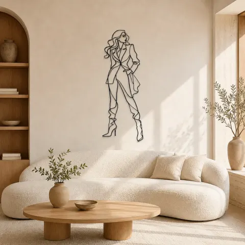Décoration murale en métal Pose de Bottes de Mode | Décor mural Figure de Mode