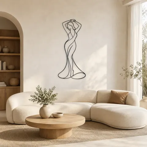 Décoration murale en métal Minimal Figure Eight | Décor mural féminin