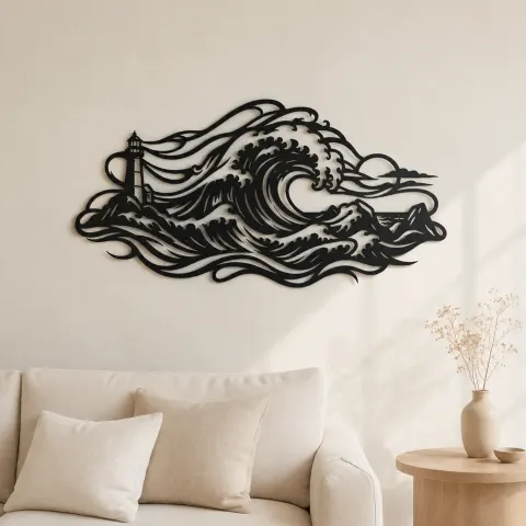 Storm Wave Crest Metal Wall Art | Coastal and Nautical Wall Decor