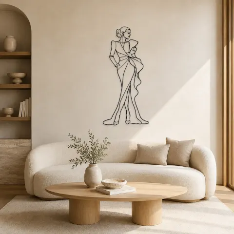 Décoration murale en métal Modèle à Manches Couture | Décor Mural Figure de Mode