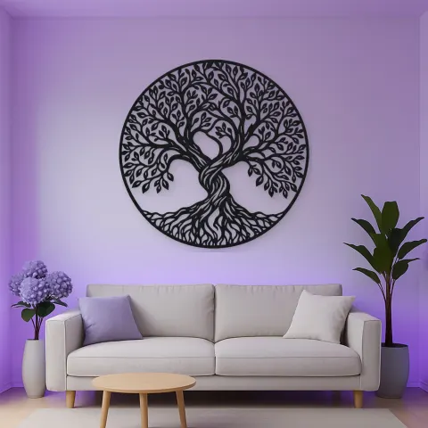 Vista alternativa de Two Trees Embrace Metal Wall Art | Botanical Metal Wall Decor