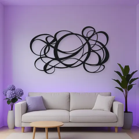 Asymmetric Circle Dance Metal Wall Art | Modern Abstract Metal Decor alternative Ansicht