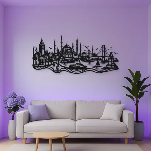 Istanbul Skyline Flow Metal Wall Art | Travel and City Wall Decor alternative Ansicht