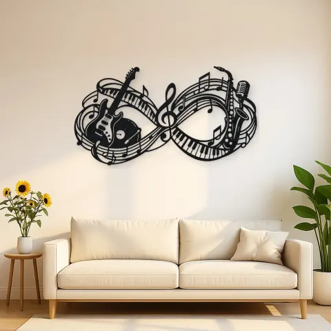 Infinite Melody Loop Metal Wall Art | Music Room Wall Decor