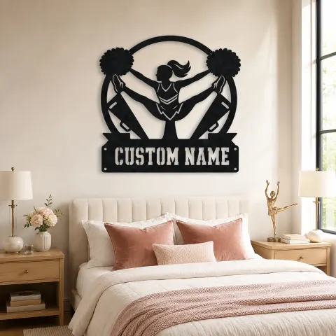 Vue alternative de Décoration murale en métal personnalisée pom-pom girl avec pompons