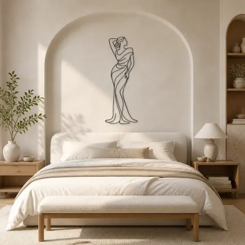 Vue alternative de Décoration murale en métal "Pose Féminine Art Déco" | Décor de Figure de Mode