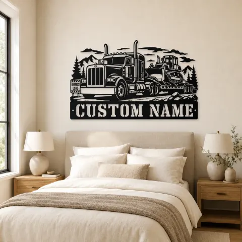 Vue alternative de Décoration murale en métal personnalisée de camion lourd et bulldozer